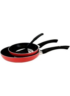 Buy 3pcs Non-Stick Cookware Set Non stick coating Soft grip handles in UAE