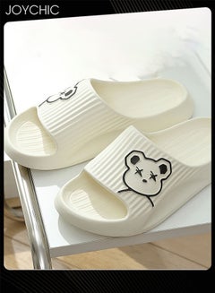 Buy Lovely Cartoon Bear Non-slip Summer Bathroom Bedroom Slippers for Women Men White in UAE