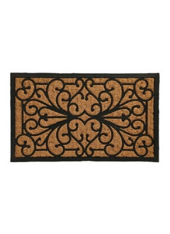 Buy Rectangular Shaped Wrought Panama Door Mat Black and Brown 45 x 75 cm WRP-501 in Saudi Arabia