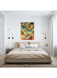 اشتري Lorena Gold And Green Leaves Canvas 60x80x2cm في الامارات