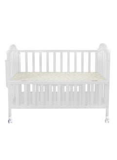 اشتري Baby Wooden Bed Attachable With Parents Bedside Mosquito net and Storage with 4 Wheel 95x55cm في السعودية