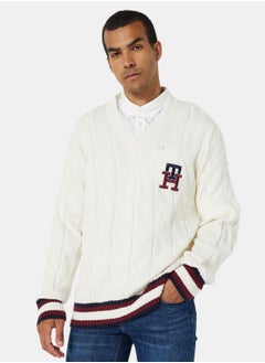 اشتري Monogram Cable Knit Cricket Jumper في السعودية