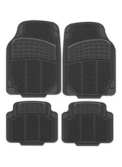 اشتري 4 PC All Weather Rubber Floor Mats for Cars SUVs Trucks Front & Rear Trimmable Heavy Duty Protection Anti Skid Backing Easy Clean Car Floor Liners Automotive Interior Accessories في الامارات