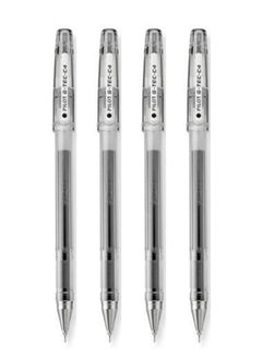 اشتري 4-Piece G-Tec Ultra Fine Roller Pen 0.4mm Tip Black Ink في الامارات