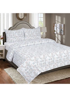 اشتري Madison Senaki 3-Piece King Printed 144-Thread Count Cotton Duvet/Quilt Cover Set 220 x 220 cm في الامارات