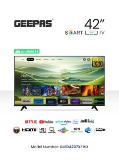 اشتري تلفزيون LED ذكي 42 بوصة - GLED4207XFHD/ Android 13، Full HD 1080، صوت عالي الدقة / جهاز تحكم عن بعد، HDMI، USB، وضع AV / تصميم بدون إطار في السعودية