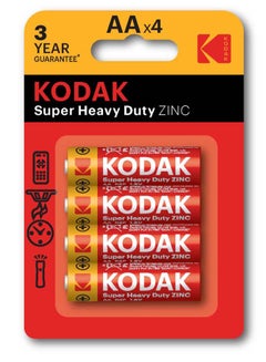 Buy Kodak Super Heavy Duty Zinc AA Batteries - 4 Pcs in UAE
