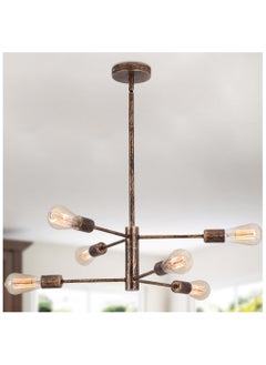 Buy Modern Antique Bronze 6-Lights Sputnik Chandeliers, Farmhouse Vintage Rustic Ceiling Pendant Lighting Fixture, Industrial Semi Flush Mount Hanging Light for Living Room Dining Bedroom Kitchen in Saudi Arabia