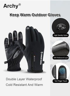 Buy Outdoor Winter Waterproof Gloves Universal Touchscreen Thermal Gloves Gloves Cycling Ski Climbing Gloves in UAE