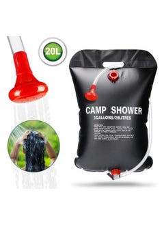 اشتري Solar Shower Bag 5 Gallons/20L Portable Camping Shower Bag for Outdoor Camping Traveling Hiking Beach Swimming في الامارات