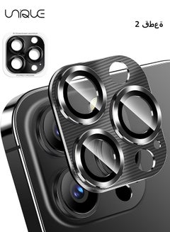 Buy 2 Pack - Camera Lens Protector for iPhone 15 Pro Max/iPhone 15 Pro, Zinc Alloy One Piece Camera Cover, [Updated Version], Full Coverage Protection, Ultra HD, Shatterproof - Black in UAE