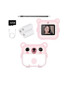 Buy Digital Camera For Kids Camera With 32GB SD Card Full HD 1080P Cameras Mini Kids Camera With Instant Print Thermal Printer With 3 Thermal Rolls 2.4Inch Eye Protect Screen Camera in UAE