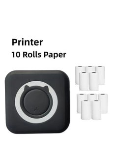 اشتري Portable Mini Pocket Printer BT Thermal Printer with Thermal Printing Paper USB Cable for Note Photo Web Document Printing في الامارات