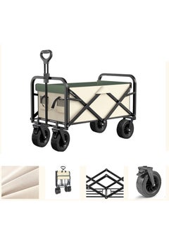 Buy Camping Wagon, Folding Wagon Garden Cart, Folding Utility Wagon Cart with 2 Drink Holders and Wheels for Garden Camping Outdoor Shopping and Picnic(Black) in Saudi Arabia