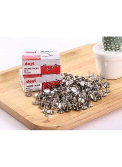 Buy (80 Pieces)  Nickel-plated thumbtack  Flat Head Push Pin Thumbtack Sharp Points for Cork Bulletin Board Poster Picture Office Home School in UAE