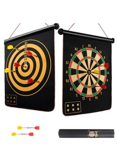 اشتري Magnetic Dartboard Set Hanging Roll Up Dartboard Set Leisure Sports for Kids adults with 6 Darts في الامارات