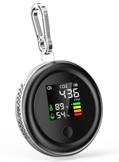 اشتري CO2 Detector, 3-in-1 Carbon Dioxide Detector Air Quality Monitor Temperature Humidity Analyzer, Mini Digital Meter for Home Indoor Travel Anywhere في الامارات