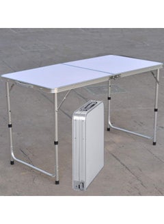 اشتري Aluminum Folding Table, Adjustable Height Lightweight Portable Camping Picnic Table, Heavy Duty Folding Trestle Table for Catering Picnic Beach Outdoor Indoor في الامارات