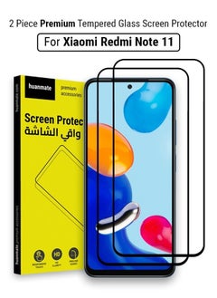 Buy 2 Pieces Edge to Edge Full Surface Screen Protector For Xiaomi Redmi Note 11 Black/Clear in Saudi Arabia