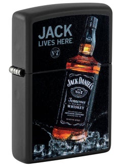 Buy Zippo 48290 218 Jack Daniel's Black Matte Windproof Lighter in UAE