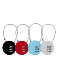 Buy 4 Pack Combination Lock 3 Digit Outdoor Safety Waterproof Padlock for School Gym Locker, Sports Locker, Fence, Toolbox, Gate, Case, Hasp Storage, Easy to Set Own Combo (Black, Red, Blue, Silver) in Saudi Arabia