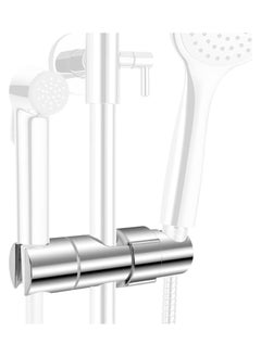 Buy Hand Shower Holder for 16-27MM Slide Bar, Adjustable Replacement Shower Holder, Shower Riser Rail Slider, 360° Rotation, Chrome Plated, Easy Installation for Slide Rod with Double-jack Design in UAE