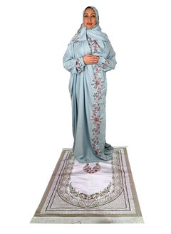 Buy Premium Prayer Mat Set With Prayer Dress Soft Cotton in Saudi Arabia