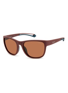 Buy Unisex Polarized Rectangular Shape  Sunglasses PLD 7051/S BROWN 47 - Lens Size: 46.8 Mm - Mt Burg in Saudi Arabia