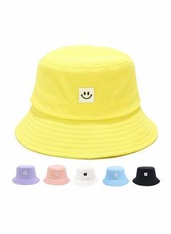 اشتري Bucket Hat Summer Travel Bucket Cap Beach Sun Hat Smile Visor for Women Men Teens (Smiling Face) في الامارات