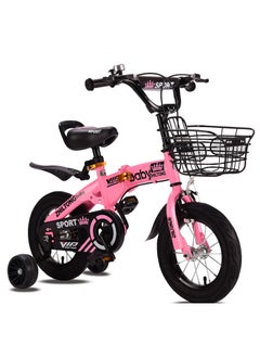 Buy 14 inch Kids Bike Folding Design for Easy Storage and Transport, Carbon Steel Frame with Responsive Brakes, Safe and Innovative Material, Shock Absorbing Tires in Saudi Arabia