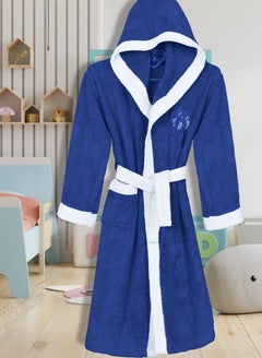 Buy Cotton children's bathrobe with a pocket for unisex, 100% Egyptian cotton, ultra-soft, highly water-absorbent, color-fast and modern, ideal for daily use, resorts and spas, size 2 in UAE