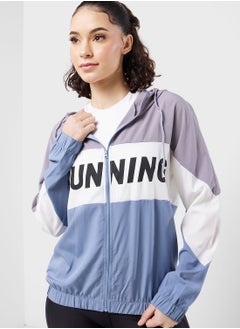 Buy Zip Front Colorblock Athletic Jacket in UAE