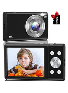 اشتري Digital Camera Autofocus Digital Camera Hd 2 7K 48Mp With 2 8" Large Screen 16X Digital Zoom Portable Mini Camera For Photography Vlogging Camera For Kids Beginners（Black） في الامارات