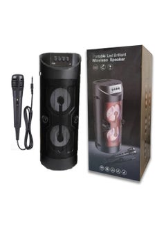 Buy Speaker Bluetooth Karaoke 4 inch With Free Mic Speaker Full Bass Extra Bass with FM RADIO (Black) in Saudi Arabia