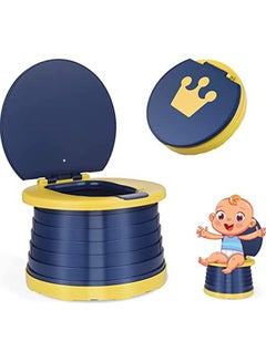 Buy Toddler Potty Training Seat,Portable Travel Potty Chair Toilet,Foldable Kids Toilet Seat for Boys or Girls,Baby Potty Stool with Cleaning Bags for Outdoor,Blue in Saudi Arabia