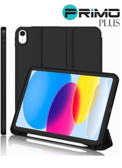 Buy Case for New iPad 10th Generation 10.9 Inch 2022 - Shockproof Cover with Clear Transparent Back Shell with Pencil Holder, Auto Sleep/Wake Cover in Saudi Arabia