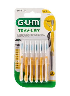 اشتري Travler Plaque Removaltapered Interdental Brush Yellow Ergonomic Comfort Flex Handleremoves Upto 25% More Plaquewire is Coated  Anti Bacterial Protection Bristles  Use Gently  6 Pcs في الامارات