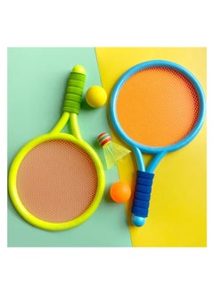 Buy VIO Plastic Kids Training Racquet Set, Children’s Badminton, Boys and Girls Tennis Racquet Starter set with 2 Racquets 1 Shuttlecock 1 Ball Blue Green in UAE