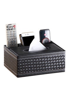 Buy Rectangular Tissue Box Cover,Leather Facial Tissue Organizer Box Holder,Multifunctional Remote Control Stationery Storage Box in UAE