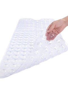 اشتري Bath Mat, Shower Mat Non Slip, Bathtub Mat Non Slip, Long 40" x 16" Bathroom Bath Mats for Tub Nonslip, Large Anti Slip Bathmats with Big Drain Holes Suction Cups في الامارات