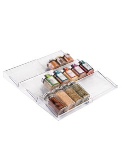Buy Expandable Plastic Deluxe Spice Rack, Drawer Organizer for Kitchen Cabinet Drawers, 3 Tier Slanted for Spice Jars, Food Seasoning Bottle Storage,  Collection in UAE