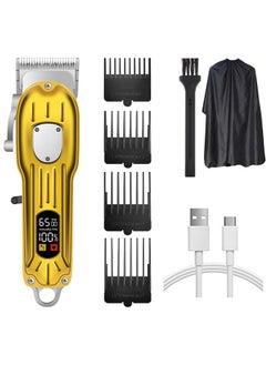 Buy Cordless Hair Clippers for Men, mute,Barber Clippers for Hair Cutting, 8 Piece Mens Grooming Kit For Beard, Face, and Ear Hair Trimmer,Gold in Saudi Arabia