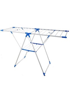 Buy Clothes rack and clothes drying rack white and blue 133x58x95 cm in Saudi Arabia