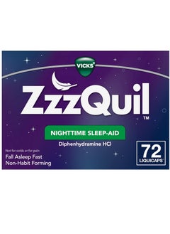 اشتري Nighttime Sleep Aid Liqui Caps 25 mg Diphenhydramine HCl No.1 Sleep Aid Brand Non Habit Forming Fall Asleep Fast 72 Count في الامارات