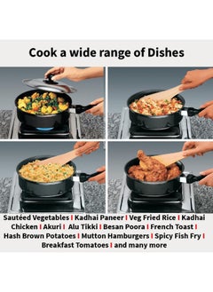 Buy Futura Nonstick Curry Pan Saute Pan Without LID 22cm 3.25mm Think 2 Litre s Black in UAE