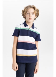 Buy Boy Regular Fit Polo Neck Knitted Short Sleeve Polo T-Shirt in Egypt