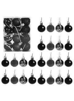 Buy SHATCHI 30mm/24Pcs Christmas Baubles Shatterproof Black, Christmas Tree Decorations Ball Ornaments Balls Xmas Hanging Decorations Holiday Decor - Shiny... in Egypt