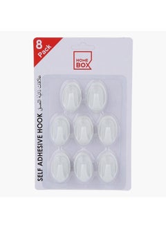 Buy 8-Piece Self Adhesive Hook  Set White Standard in UAE