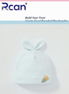 Buy Newborn Cute Baby Fetal Cap Soft Warm Baby  Hat Cotton 0-3 Months Blue in Saudi Arabia