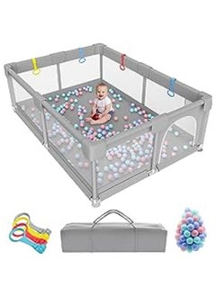 Buy Children's Playpen Indoor Baby Toddler Sense Crawling Playground with Ball and Handrails in UAE